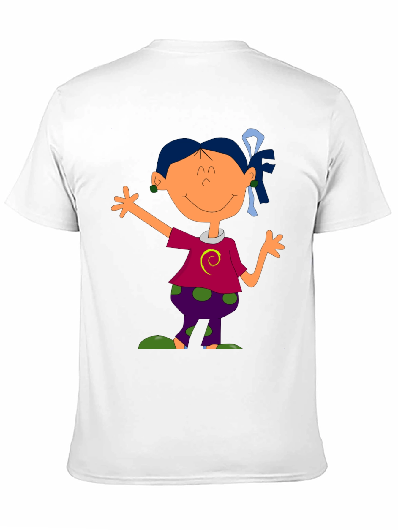 Black Cartoon Girl Graphic Tee - Black T-Shirt view 11