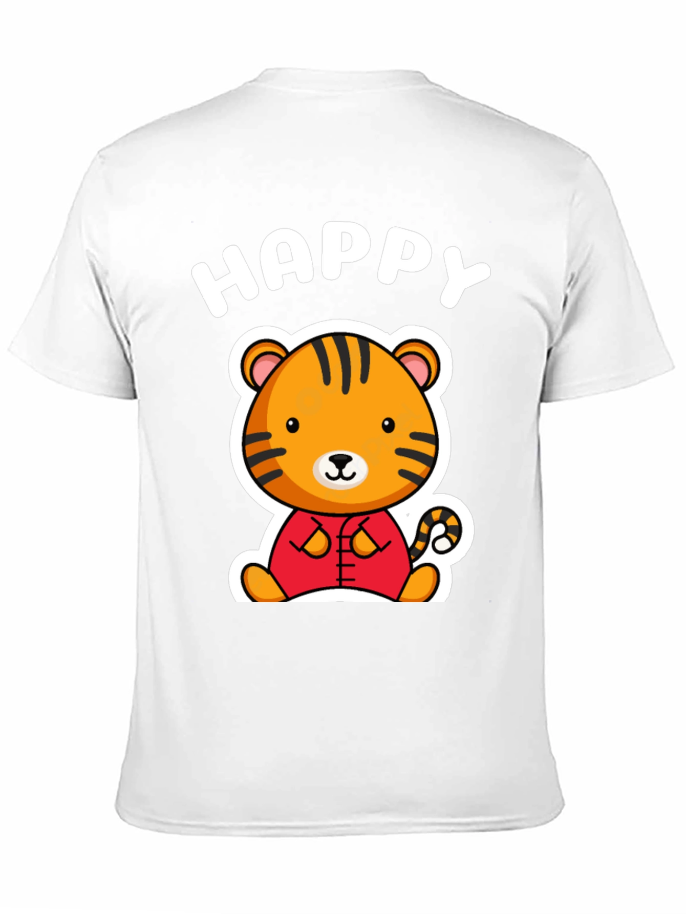 Black Happy Tiger Graphic T-Shirt view 11