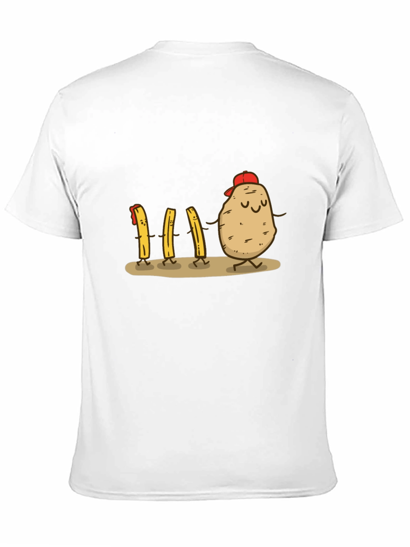 Black Funny Potato & Fries Graphic T-Shirt view 11