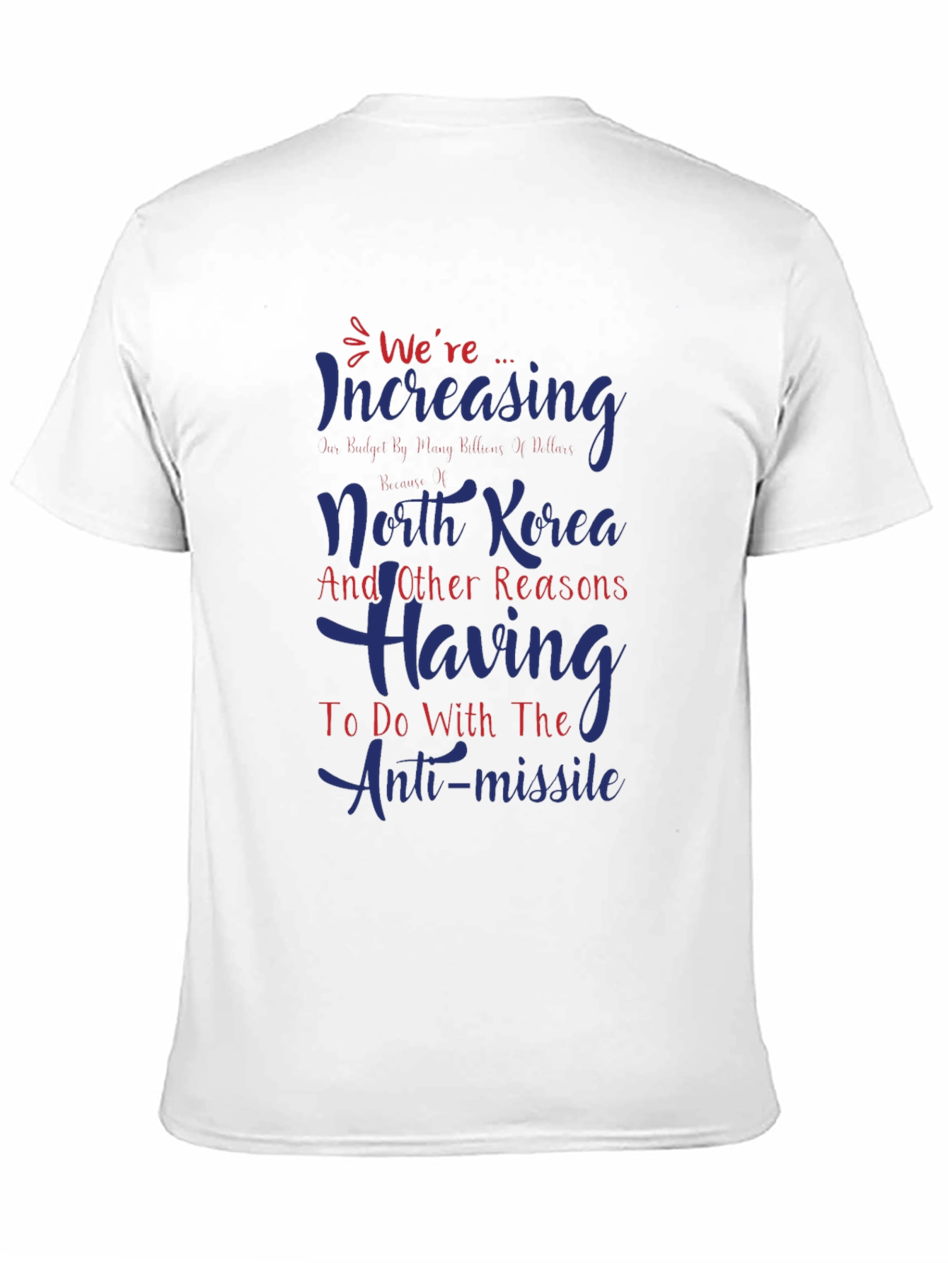 Black Increasing Budget North Korea Anti-Missile T-Shirt view 11