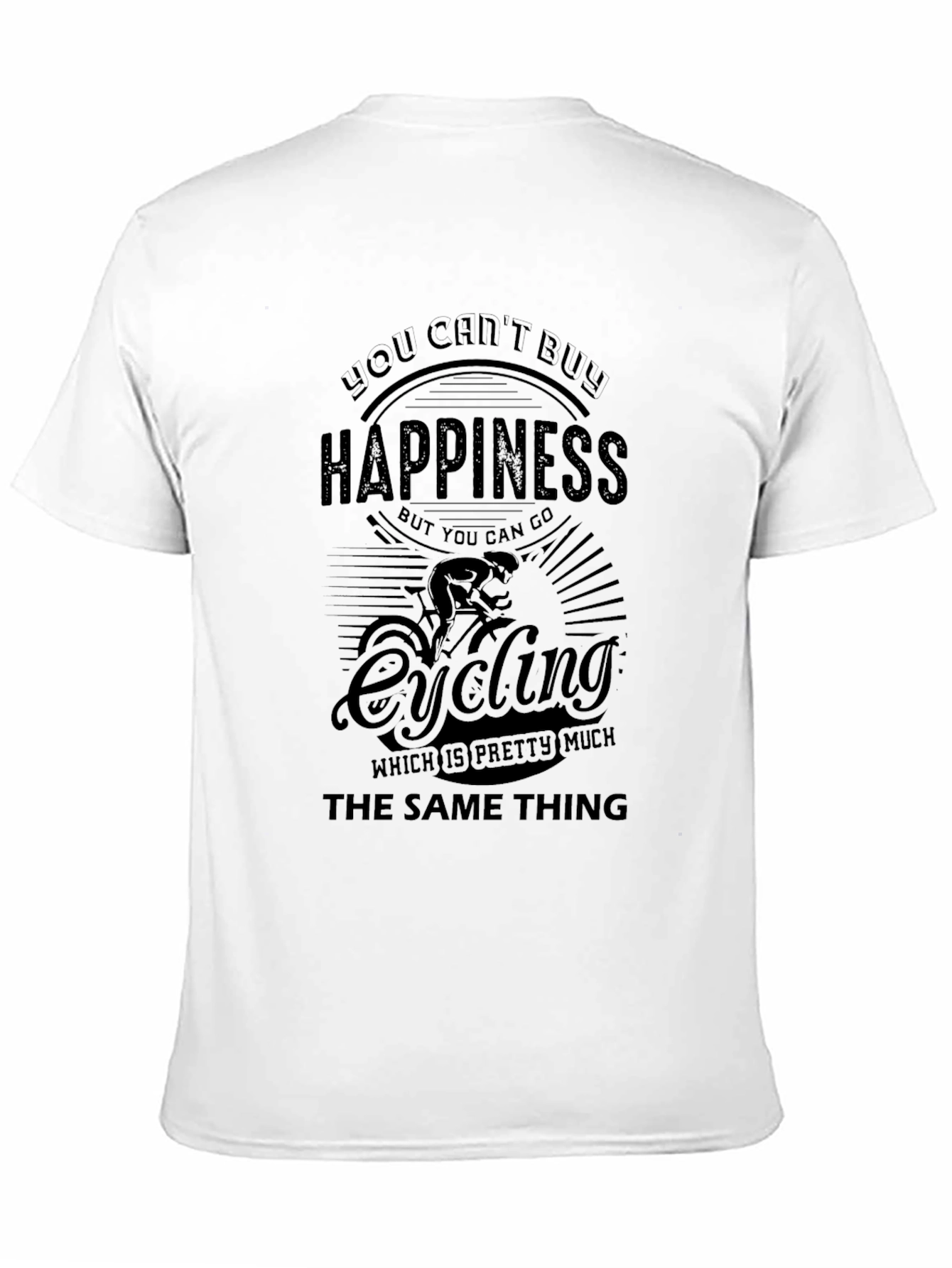 Black Cycling Happiness T-Shirt view 11