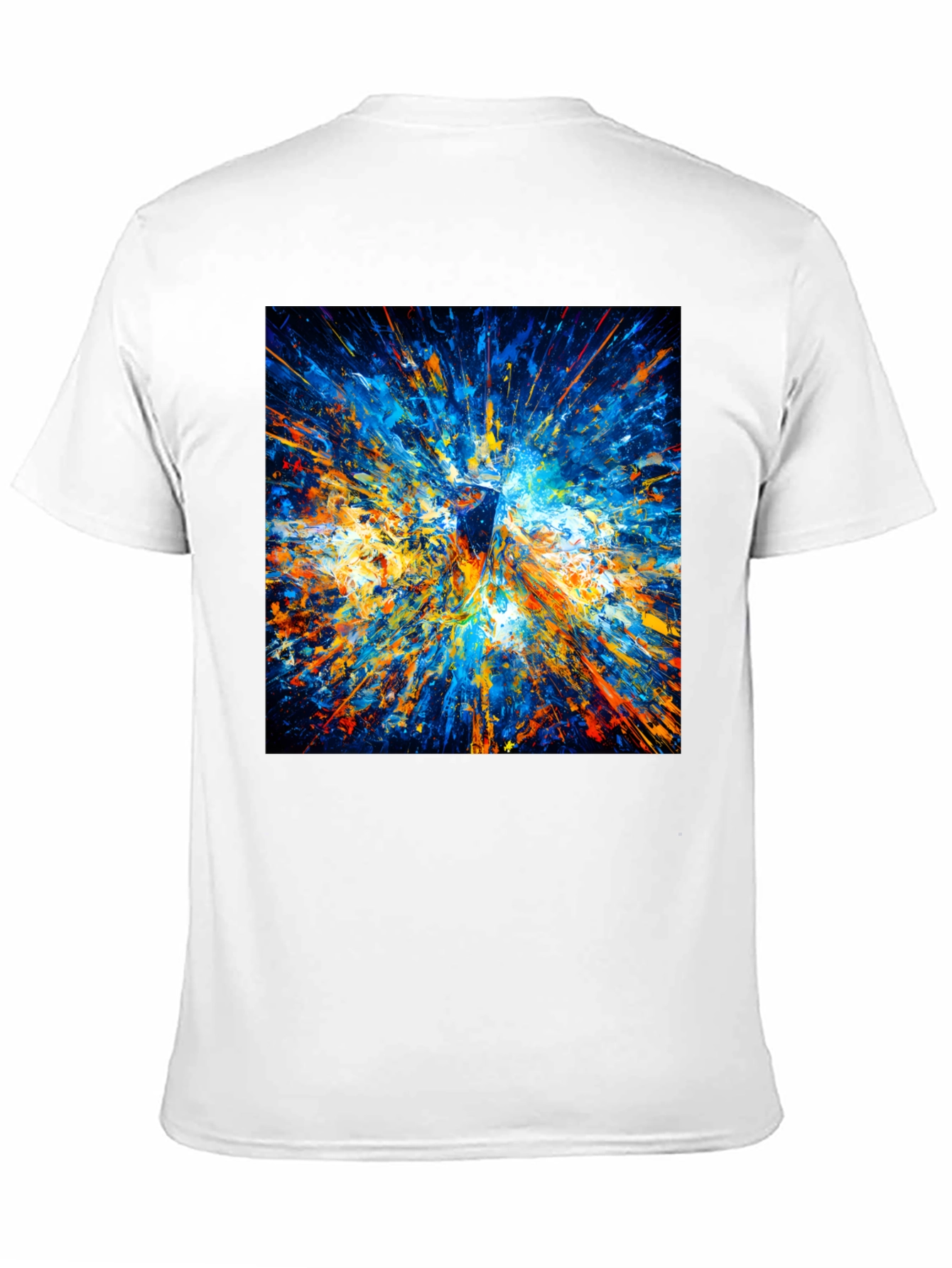 Black Abstract Explosion Art Men's Black T-Shirt view 11