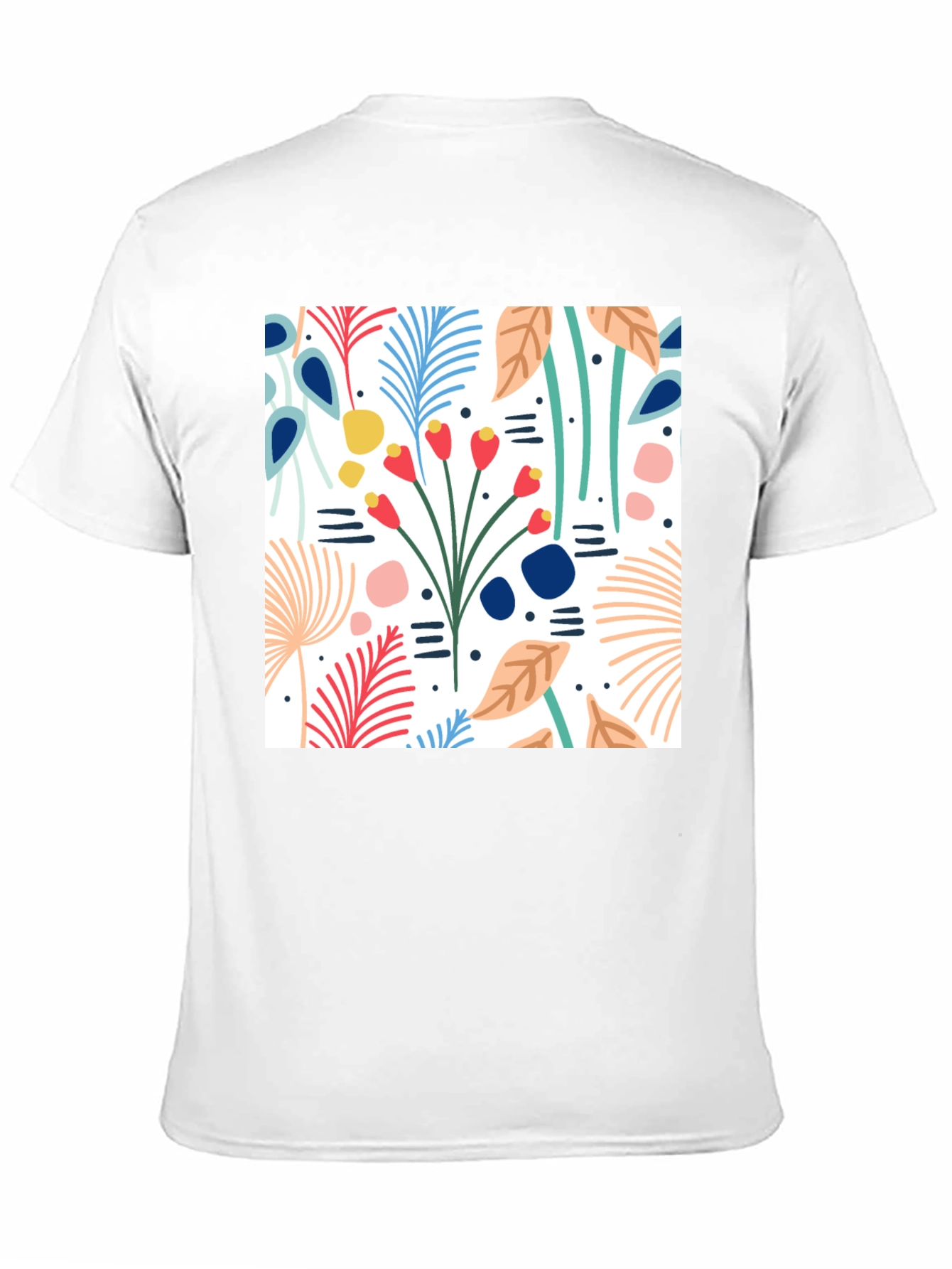 Black Floral Pattern Black T-Shirt view 11