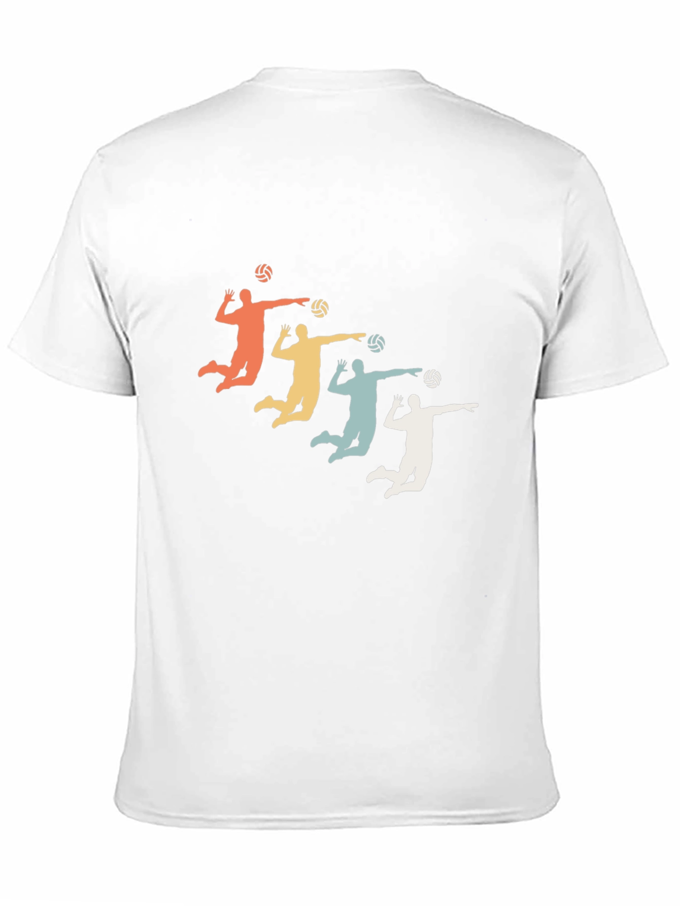 Black Retro Volleyball Silhouette Tee - Black Cotton Blend view 11