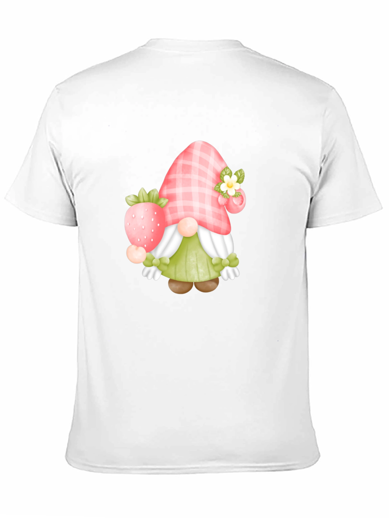 Black Strawberry Gnome Graphic Tee view 11