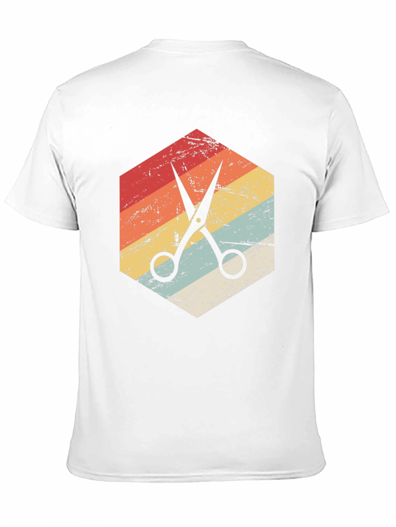 Black Retro Barber Scissors Graphic Tee view 11