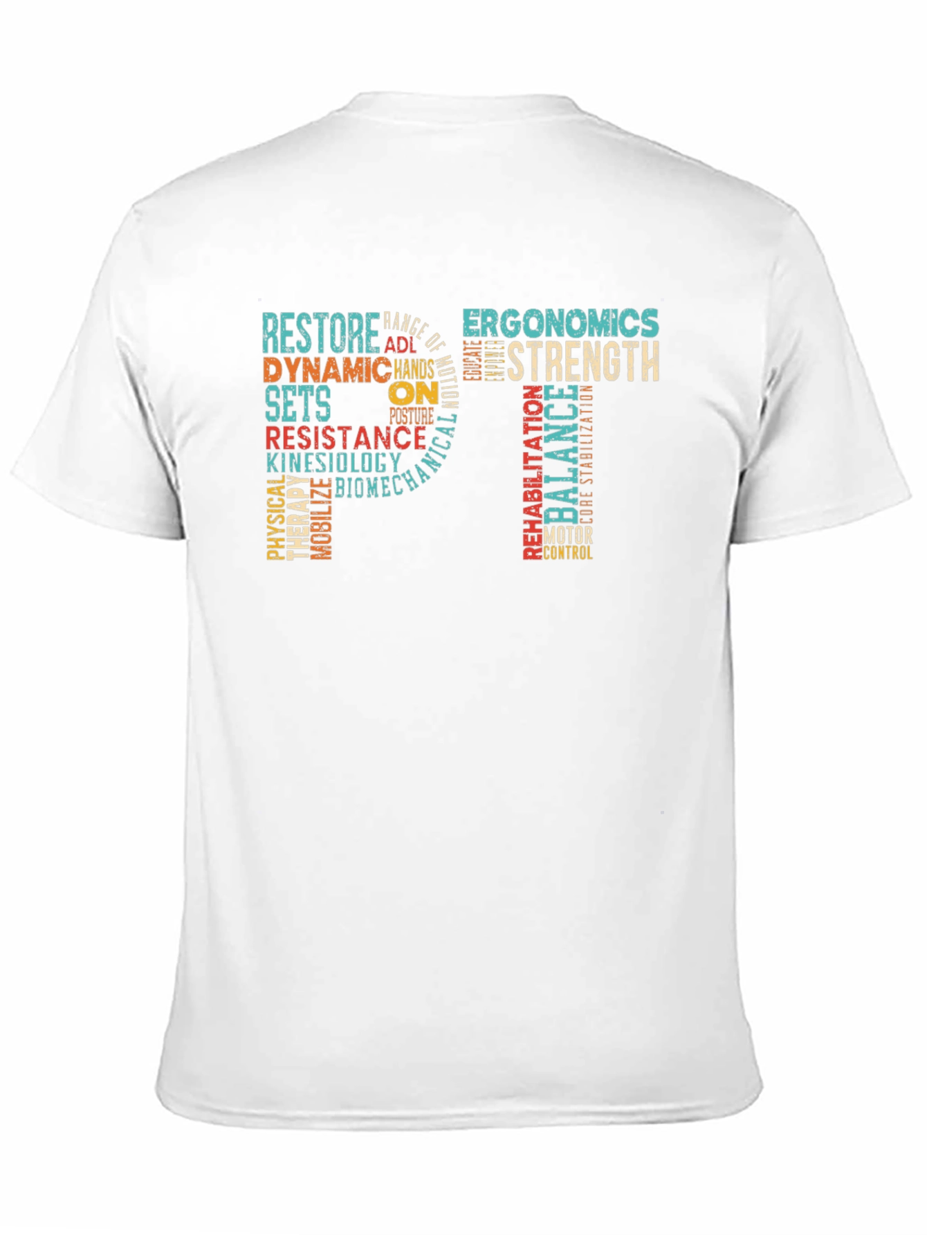 PT Physical Therapy Word Art Graphic T-Shirt - 11