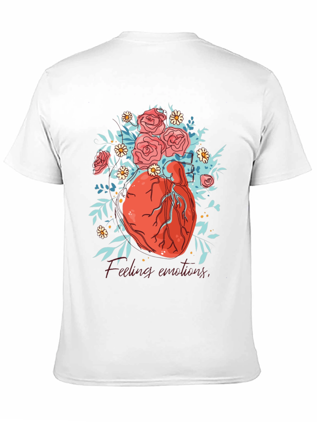 Black Floral Heart Graphic Tee - Express Your Emotions! view 11