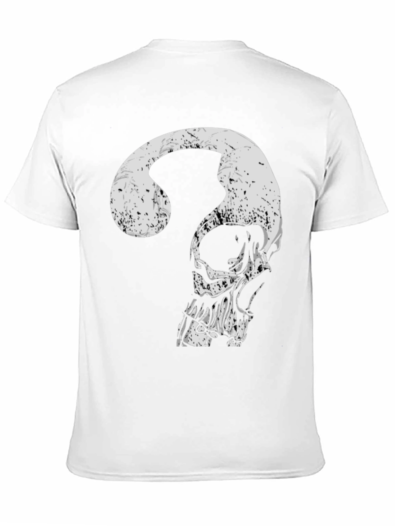 Black Skull Question Mark Graphic Tee - Men's Black T-Shirt view 11