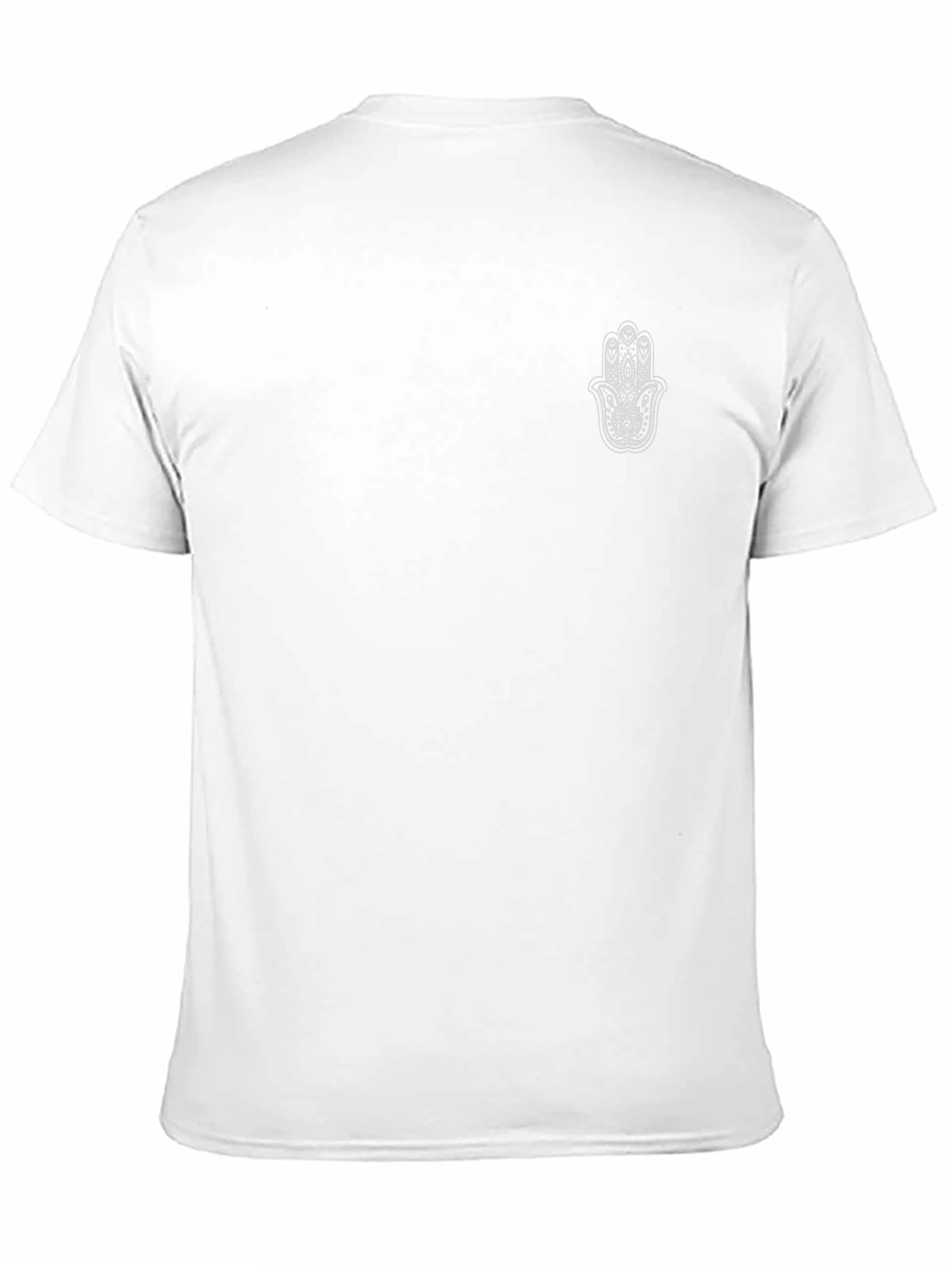 Black Men's Black T-Shirt with Hamsa Hand Graphic view 11