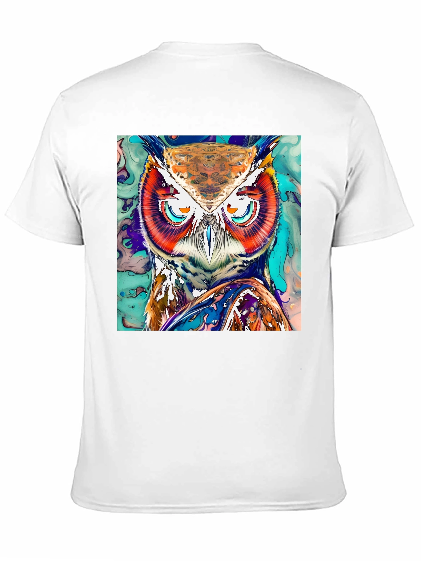 Black Artistic Owl Graphic Print T-Shirt view 11