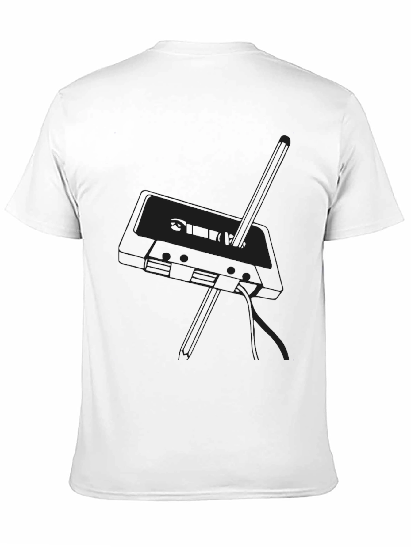 Black Retro Cassette Tape Graphic Tee - Black Cotton Blend view 11