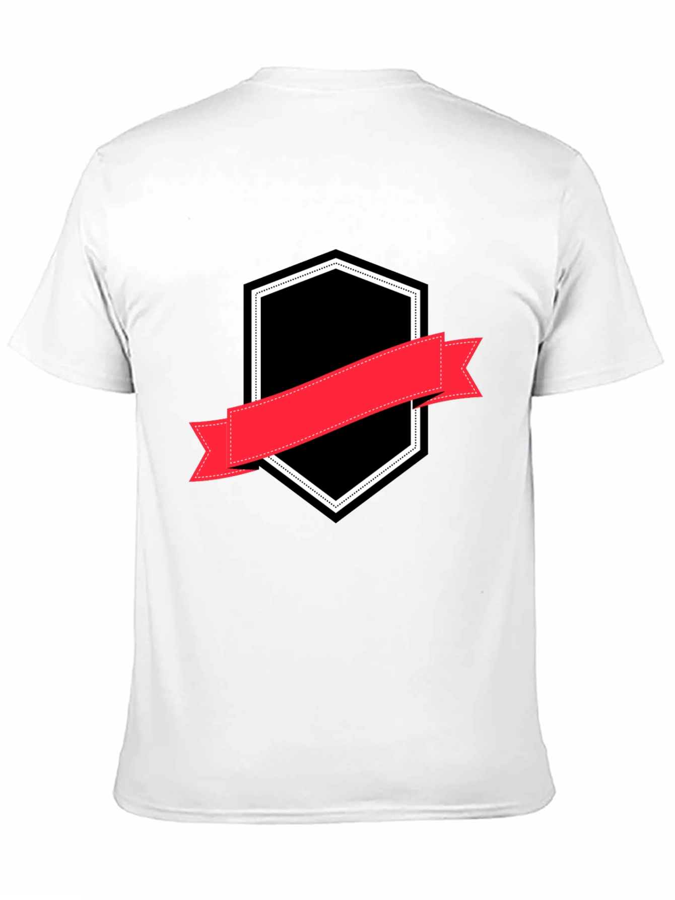 Black Men's Black T-Shirt with Badge Graphic view 11