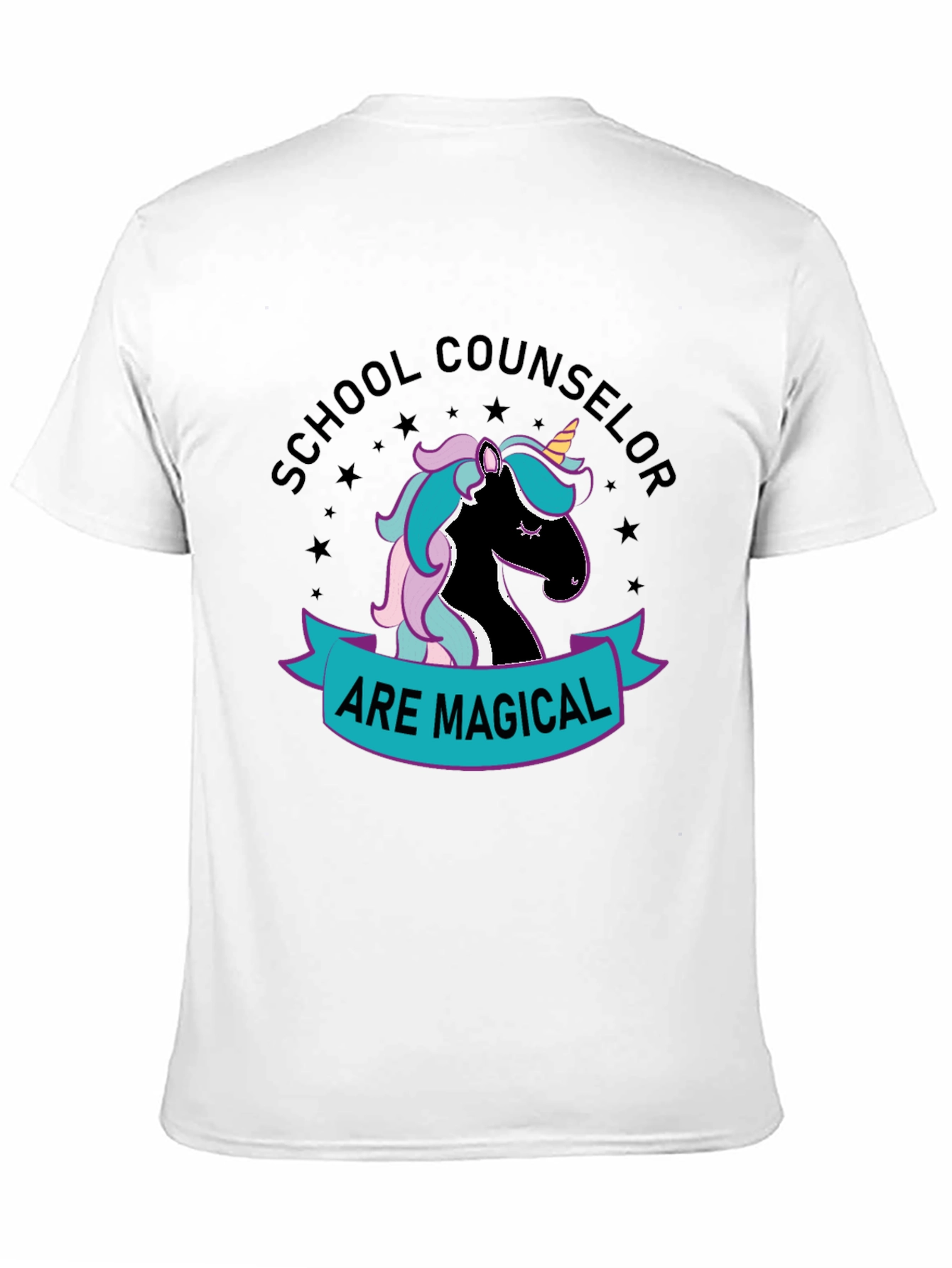 Black School Counselor Unicorn T-Shirt view 11