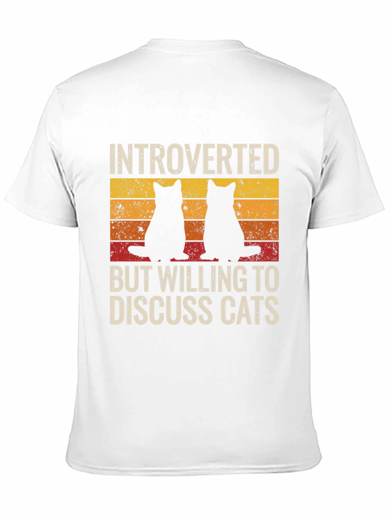 Black Introverted Cat Lover T-Shirt - Novelty Design view 11