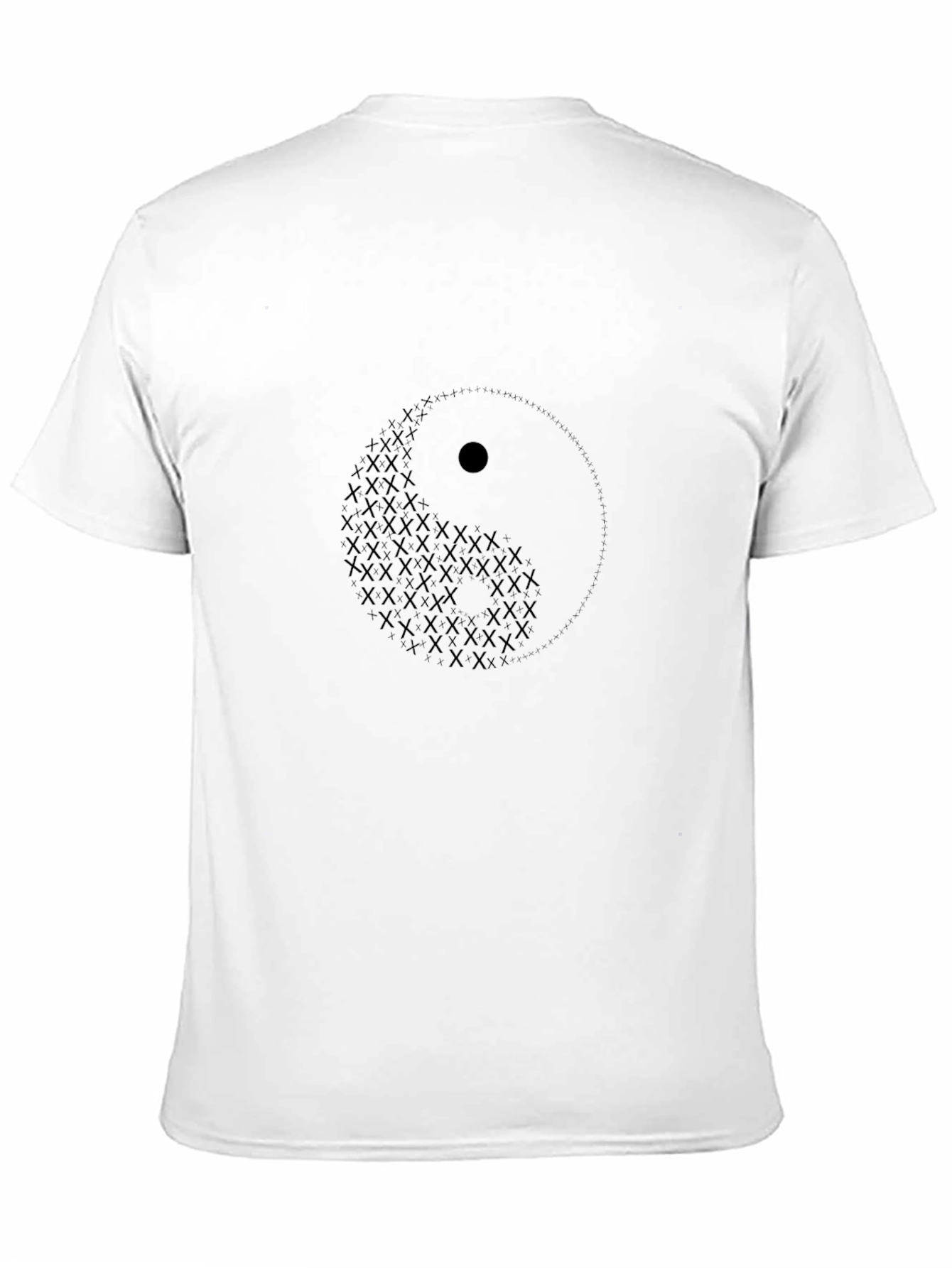 Black Yin Yang Symbol Graphic Print Black T-Shirt view 11
