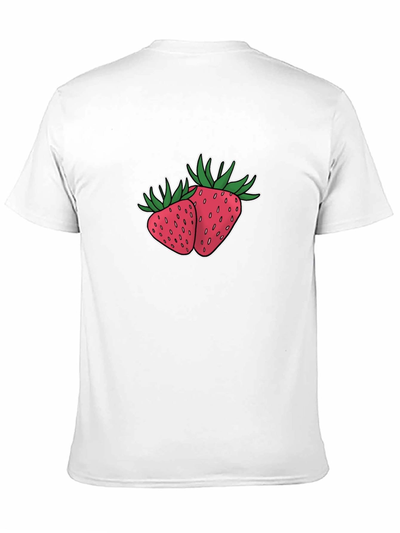 Black Strawberry Design Black T-Shirt view 11