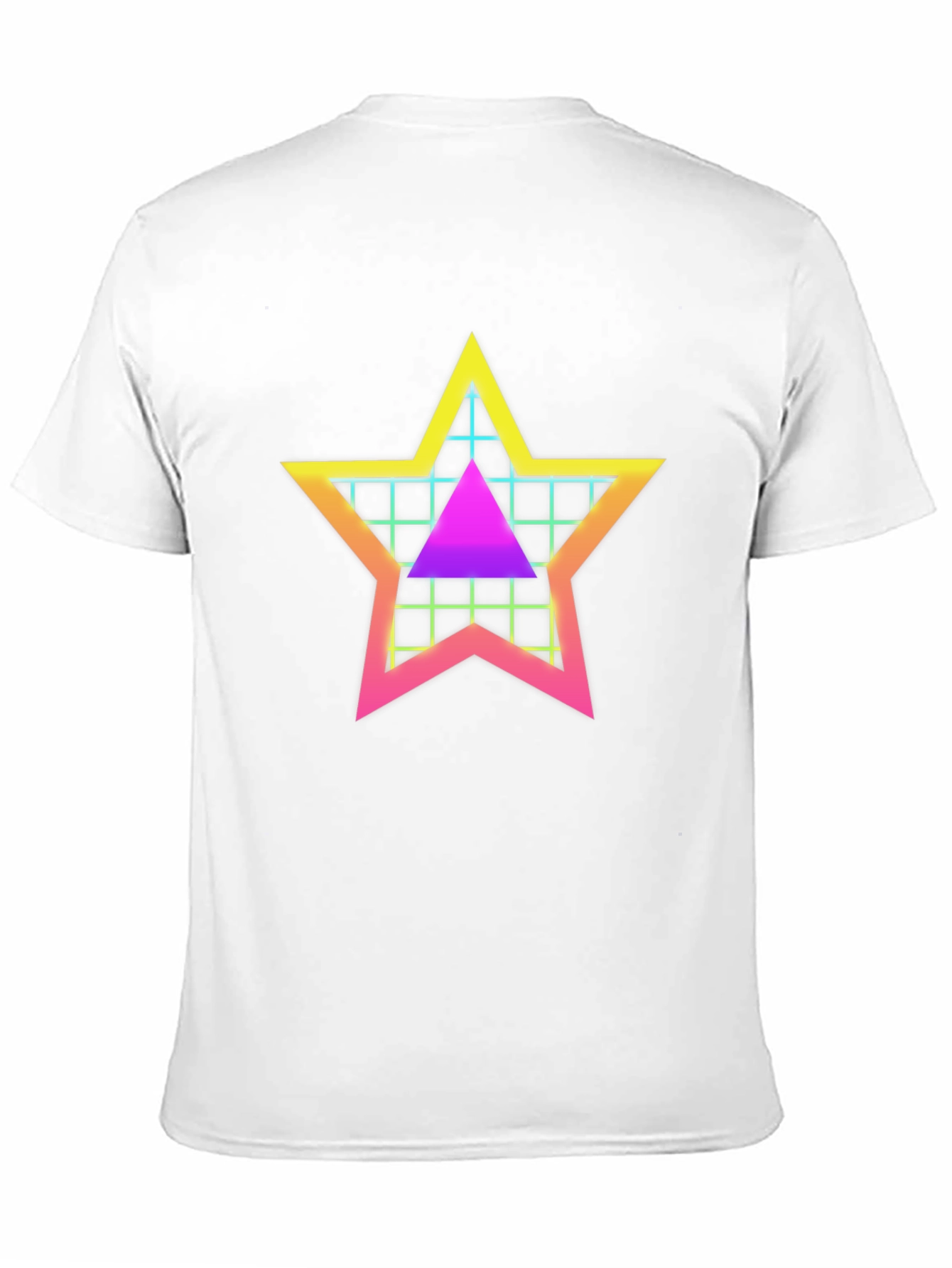Black Retro Star Grid T-Shirt - 80s Style Graphic Tee view 11