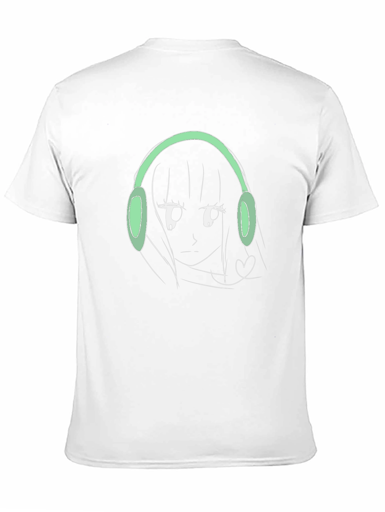 Anime Girl Headphones Graphic T-Shirt - Trendy Streetwear - 11