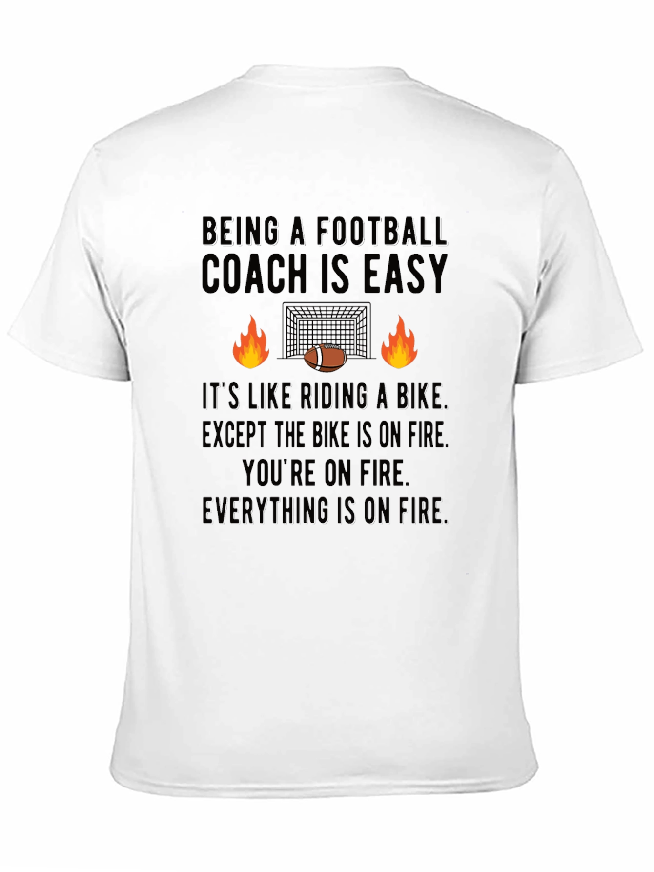 Black Funny Football Coach On Fire T-Shirt view 11