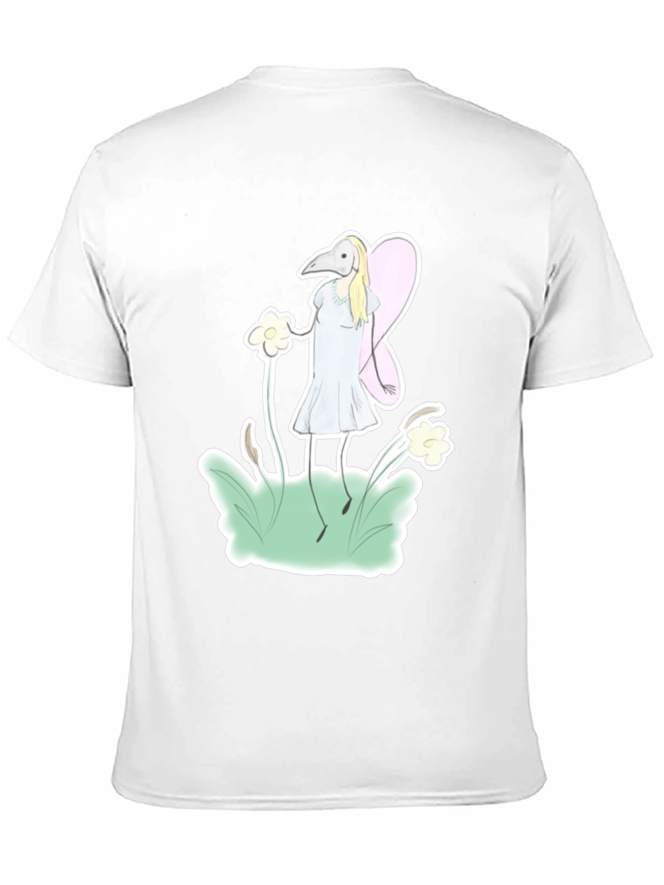 Black Whimsical Plague Doctor Fairy Graphic T-Shirt view 11