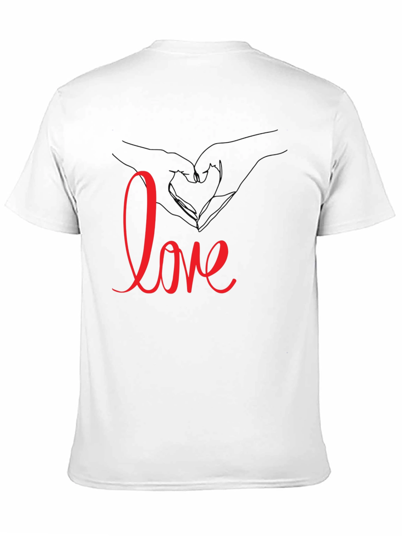 Black Love Heart Hands Graphic Tee - Black Casual T-Shirt view 11