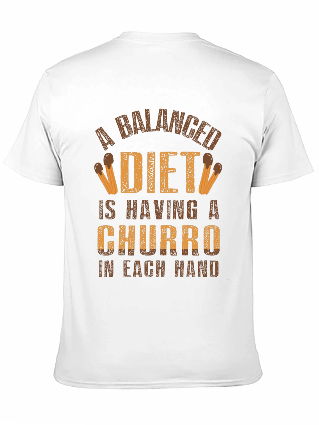 Black Balanced Diet Churro T-Shirt - Funny Foodie Tee view 11
