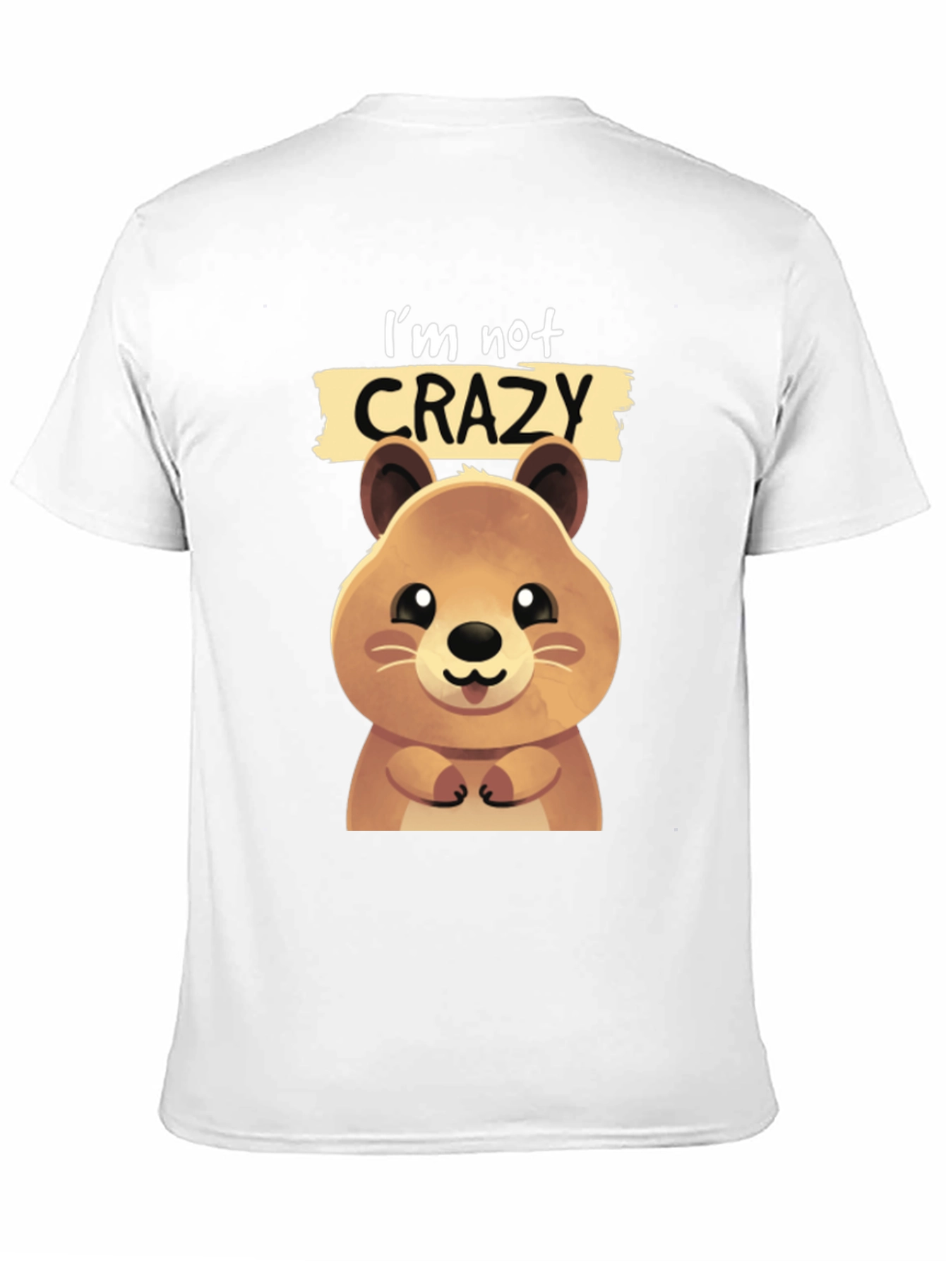 Black Cute Quokka 'I'm Not Crazy' Graphic T-Shirt view 11