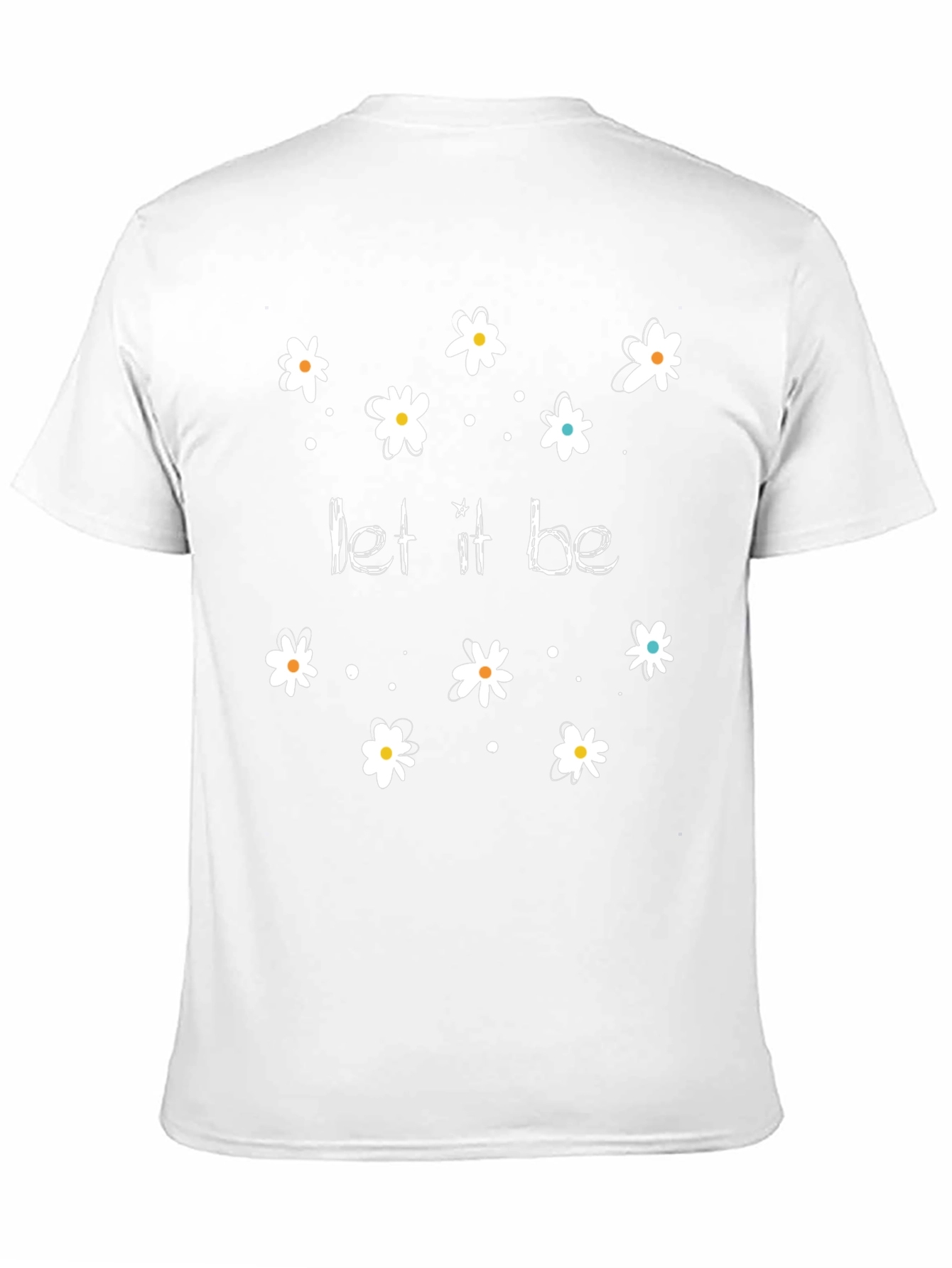 Black Let It Be Daisy Graphic Tee - Unisex Soft Cotton Black T-Shirt view 11