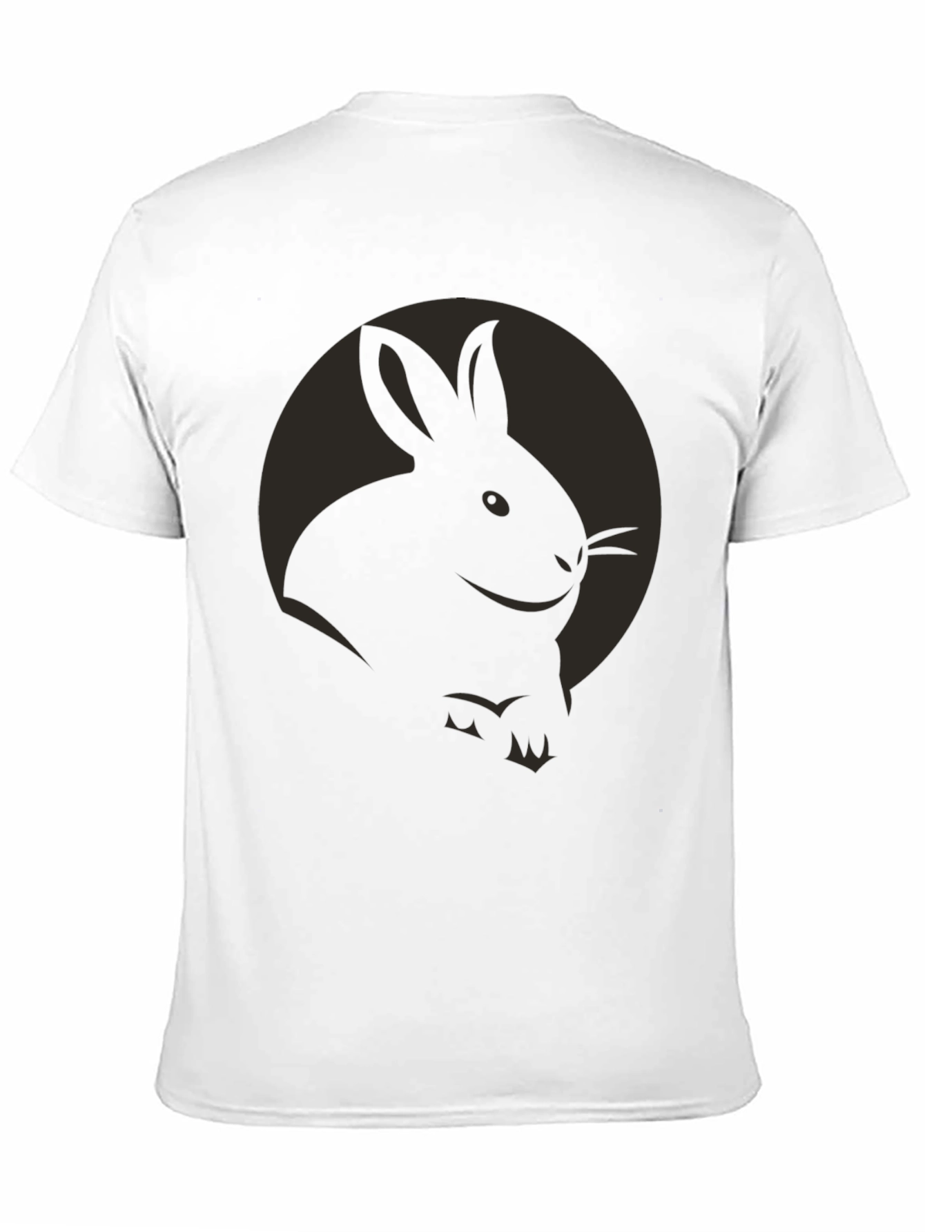Black Rabbit Graphic Tee - Soft Black Cotton Shirt view 11