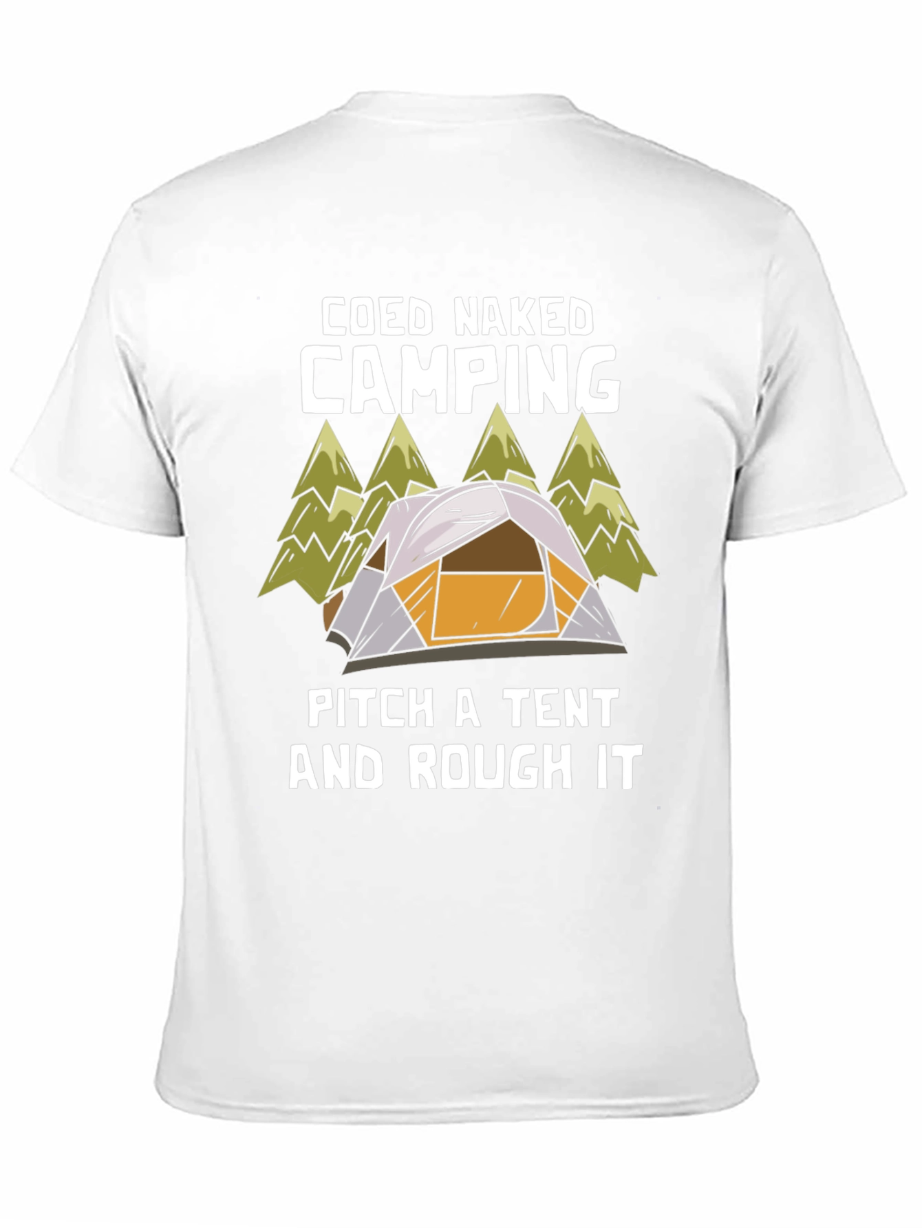 Black Coed Naked Camping T-Shirt: Pitch a Tent & Rough It! view 11