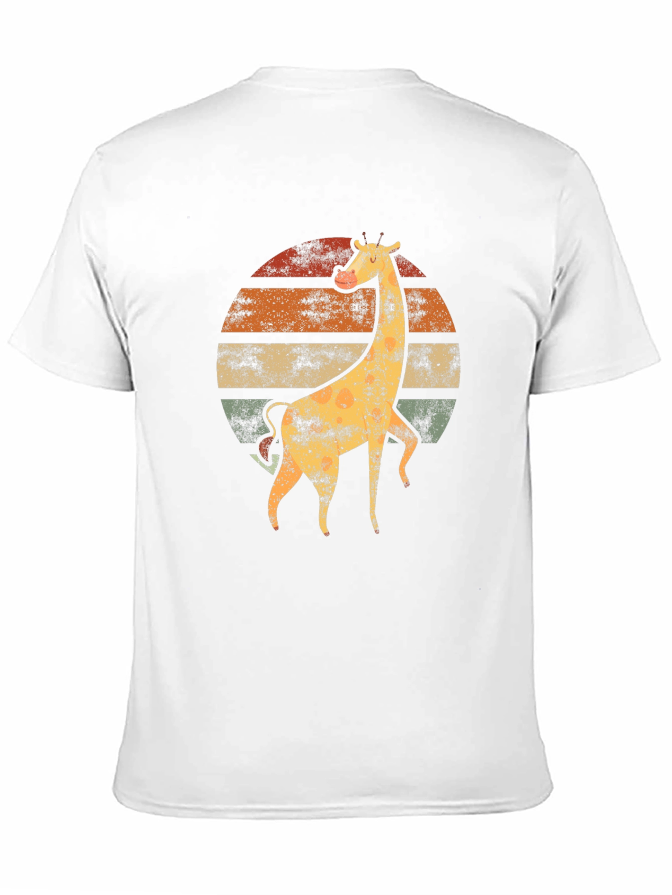 Black Retro Giraffe Sunset T-Shirt - Vintage Animal Tee view 11