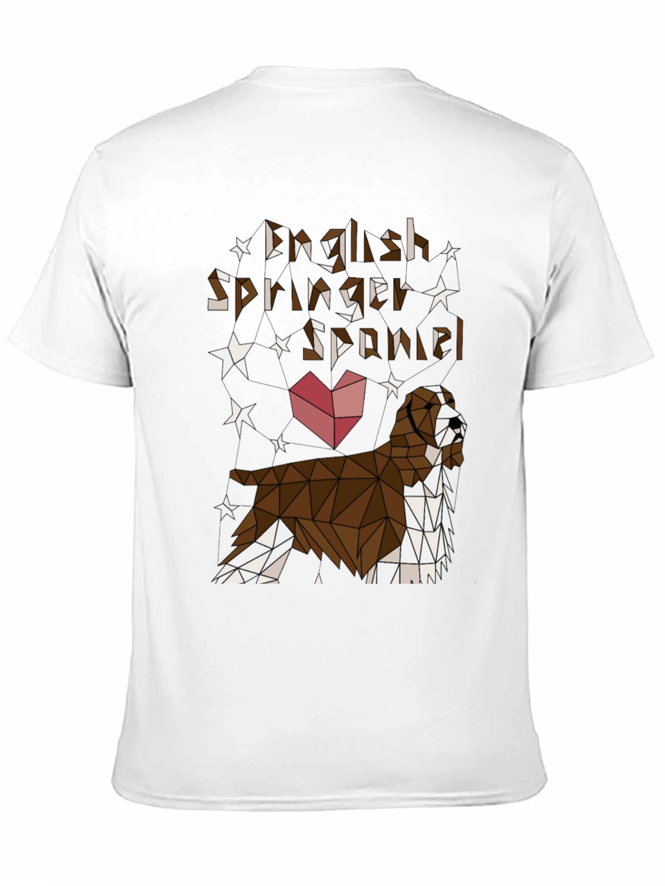Black English Springer Spaniel Geometric T-Shirt view 11