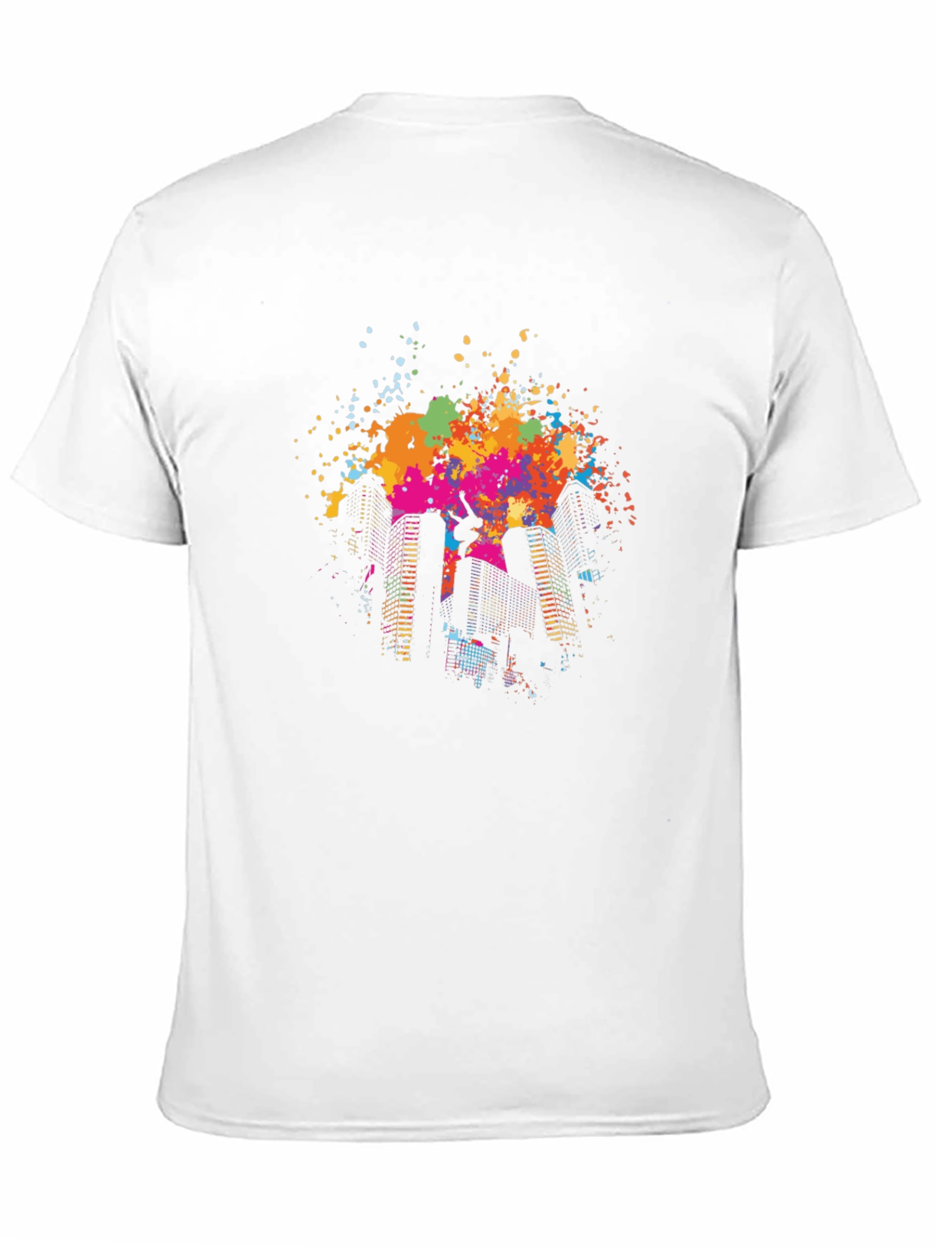 Black Urban Splash Tee - Cityscape Graffiti Style view 11
