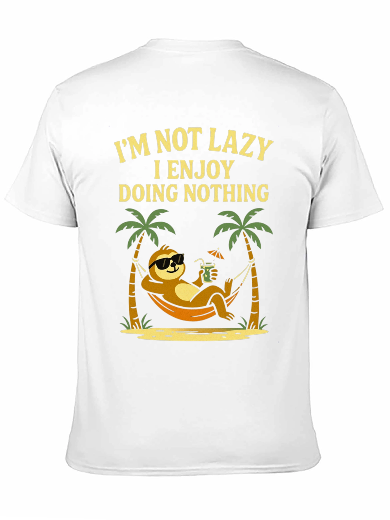 Black Lazy Sloth Beach T-Shirt - Enjoy Doing Nothing view 11
