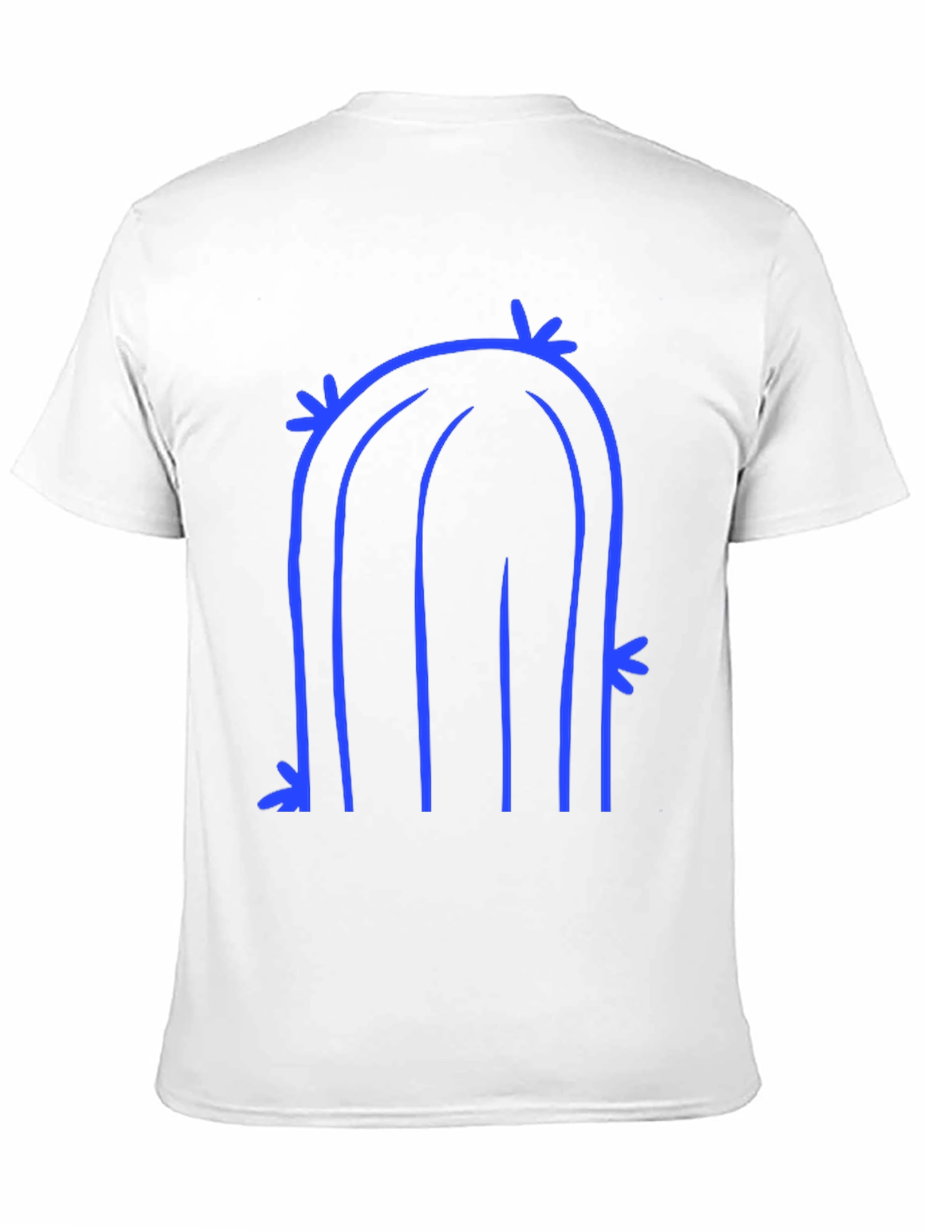 Black Abstract Cactus Graphic Tee - Black Cotton T-Shirt view 11