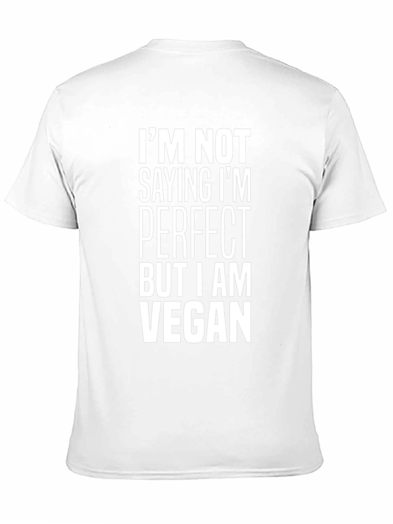 Black Vegan Statement Tee - I'm Not Saying I'm Perfect T-Shirt view 11