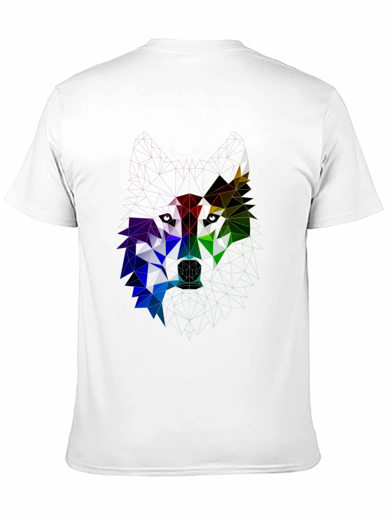 Black Geometric Wolf Head Graphic Tee - Bold Modern Design view 11