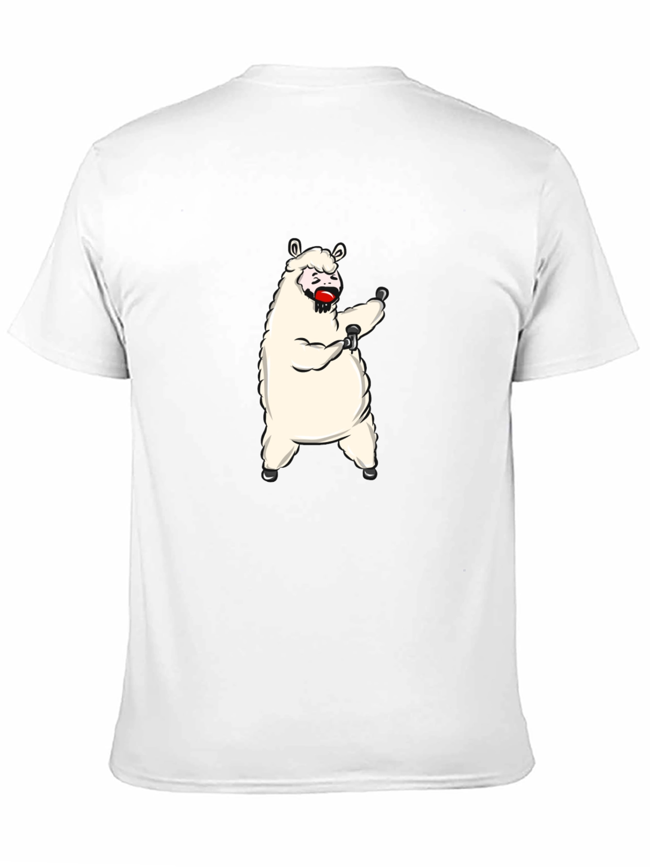 Black Funny Llama Graphic Tee - Black Cotton T-Shirt view 11