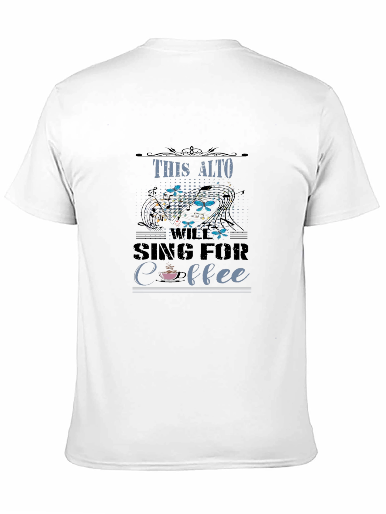 Black This Alto Will Sing for Coffee Graphic T-Shirt view 11