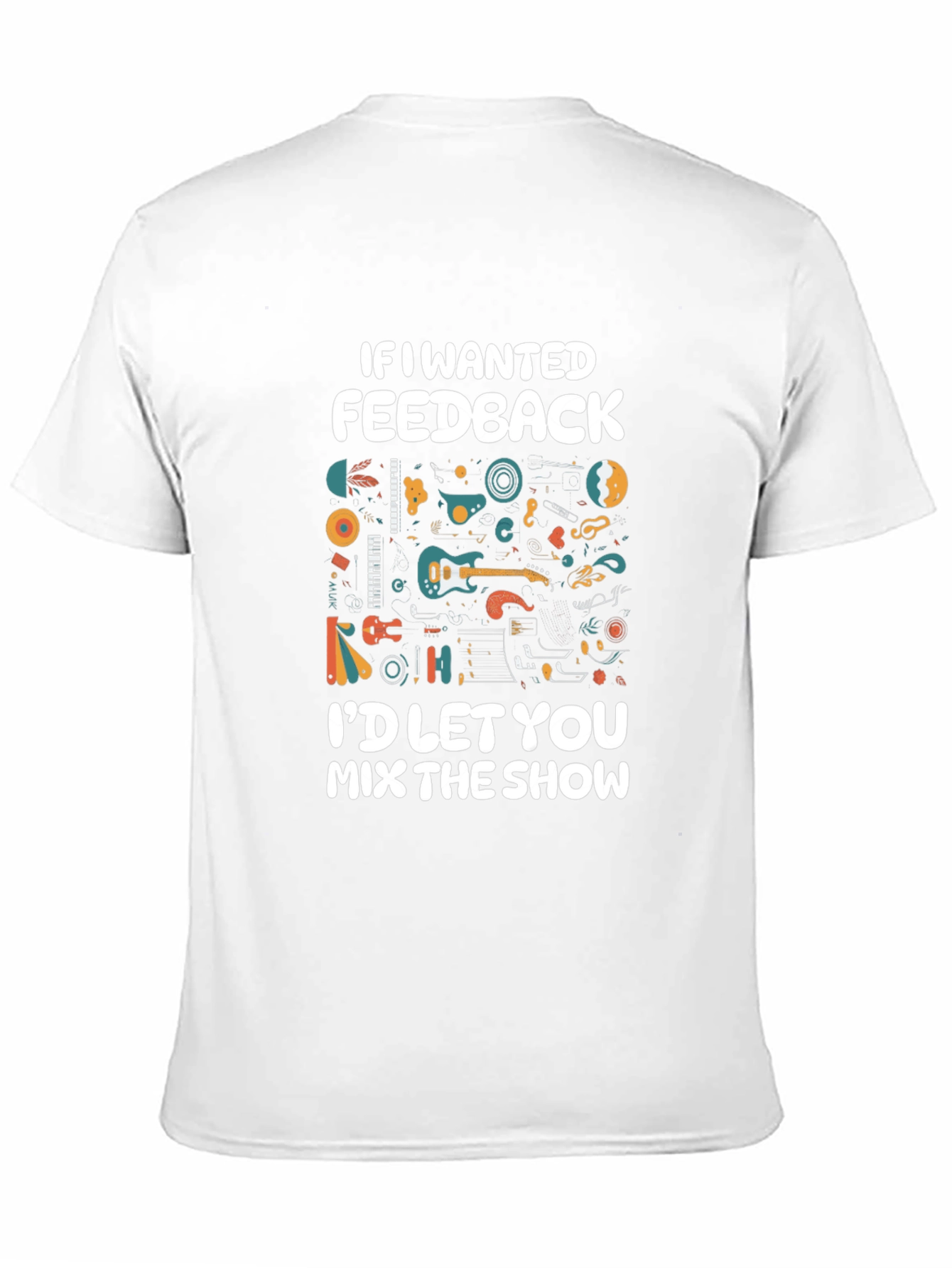 Black Funny Music Feedback T-Shirt view 11