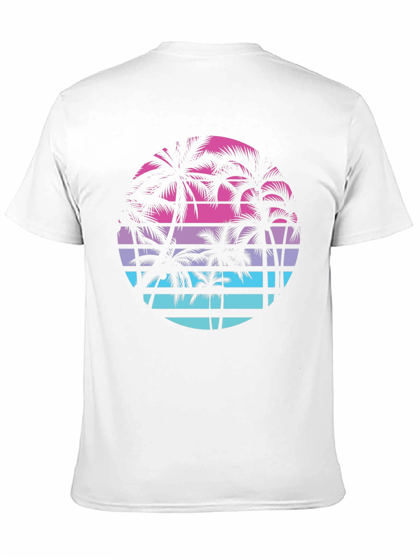 Black Retro Palm Tree Sunset T-Shirt view 11