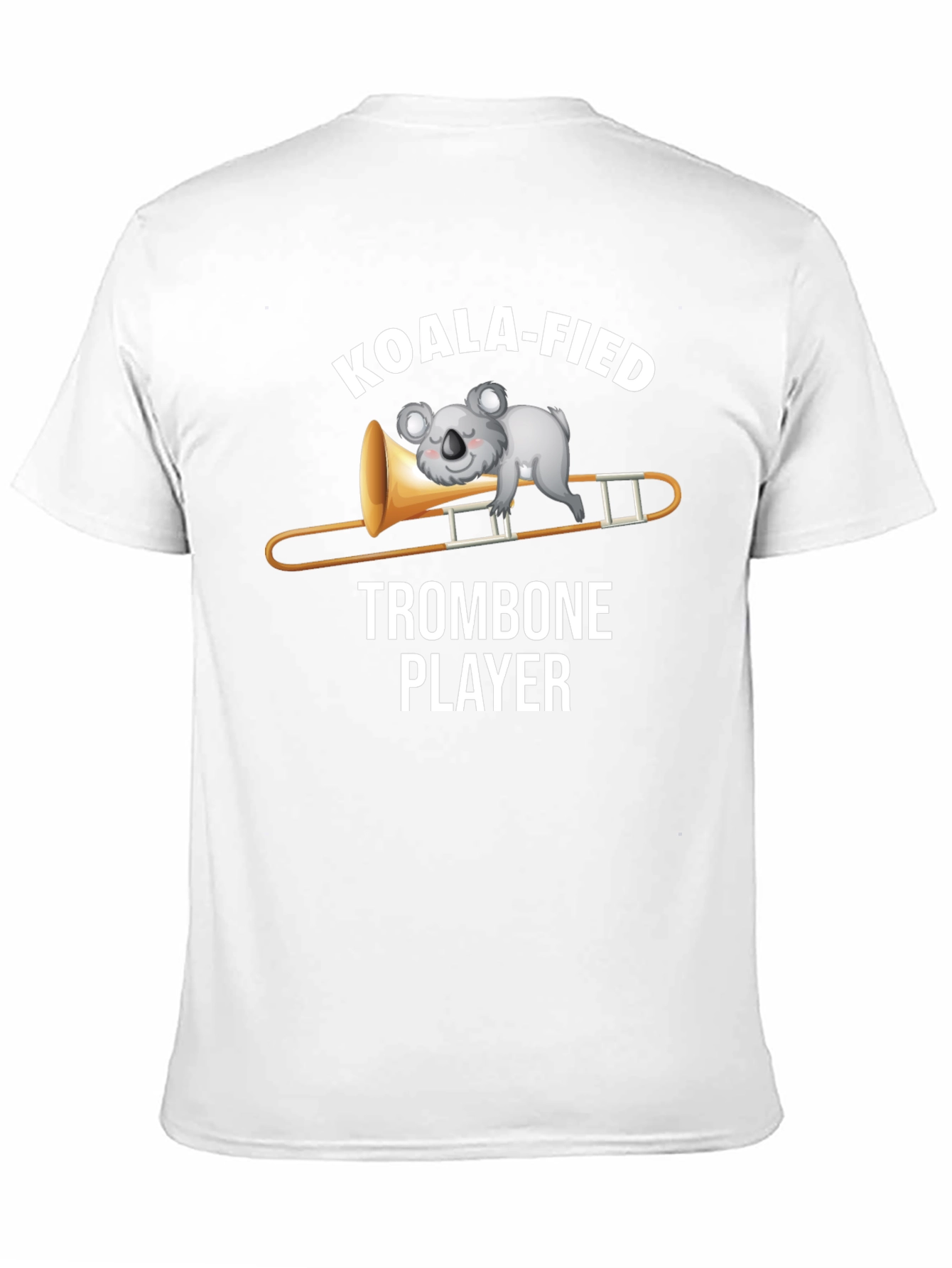 Black Koala-fied Trombone Player Graphic T-Shirt view 11