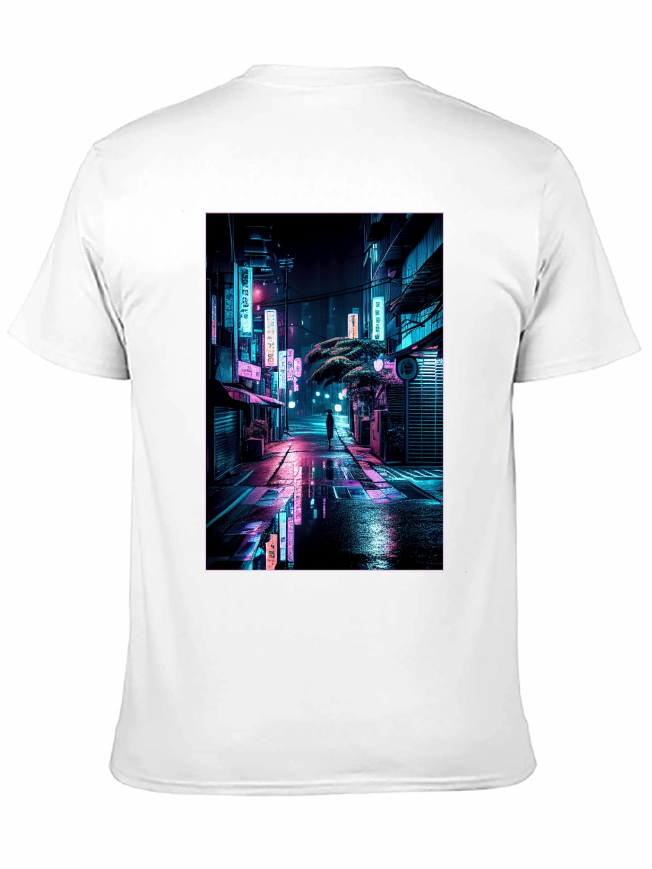 Black Neon Cityscape Graphic Tee view 11