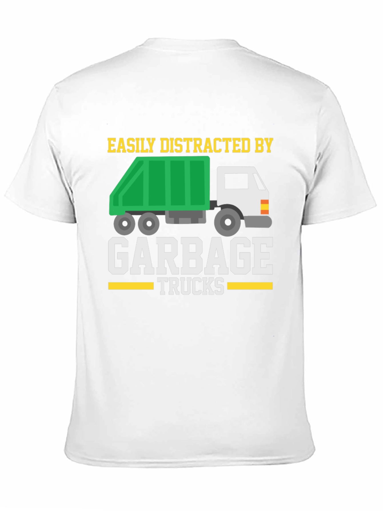 Black Easily Distracted by Garbage Trucks T-Shirt view 11