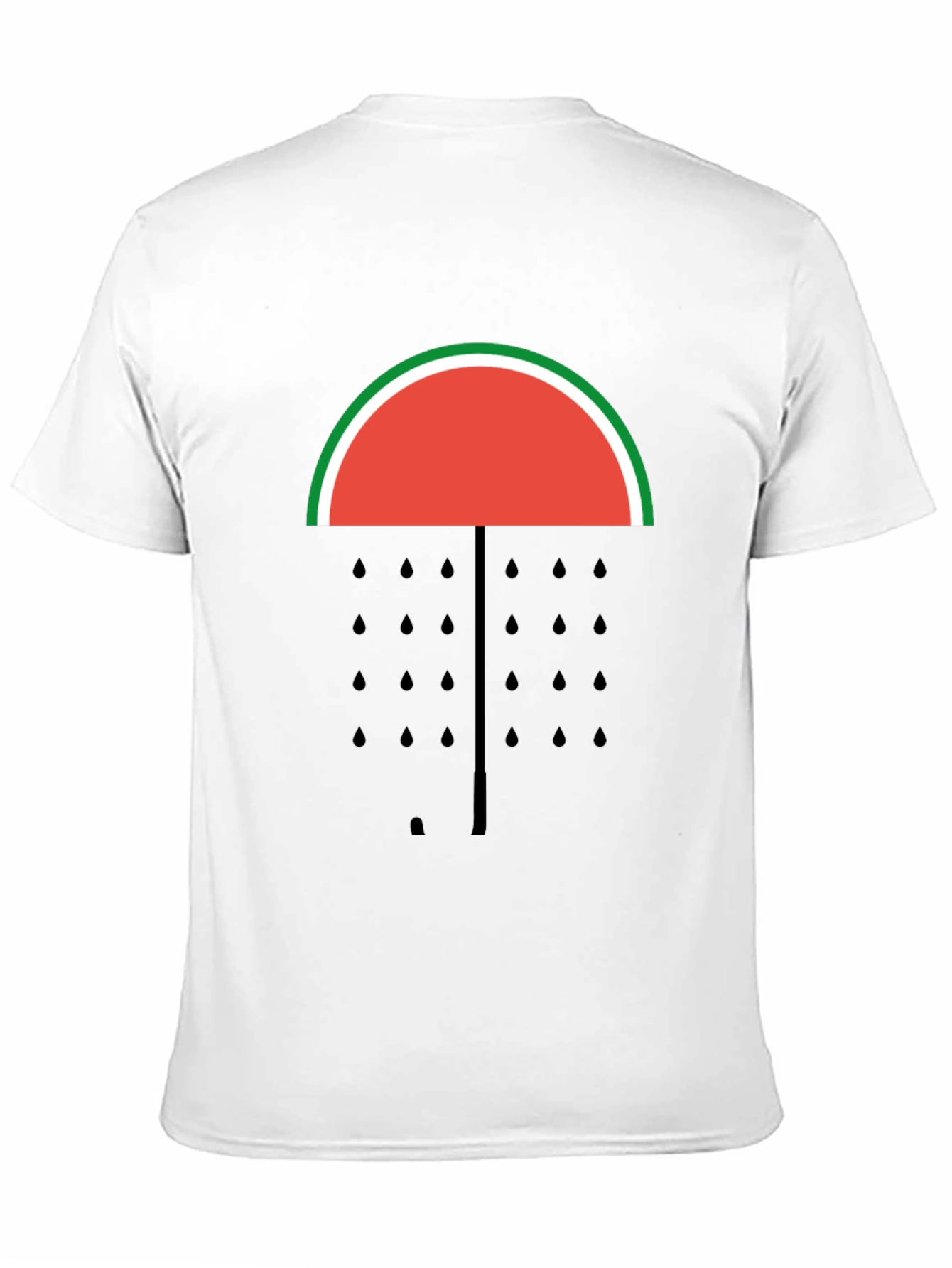 Black Watermelon Umbrella T-Shirt - Fruit Graphic Tee view 11