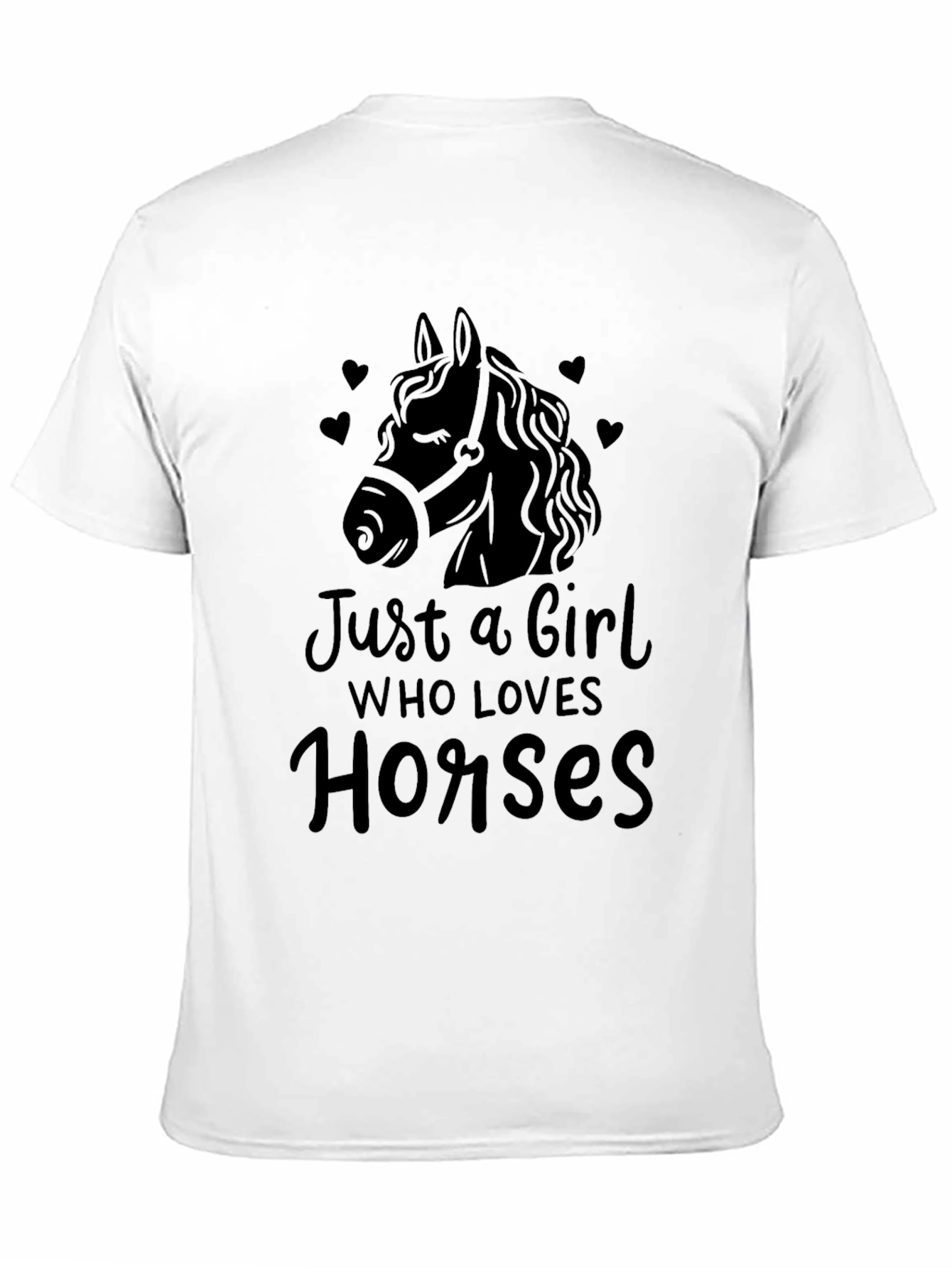 Black Just a Girl Who Loves Horses T-Shirt view 11
