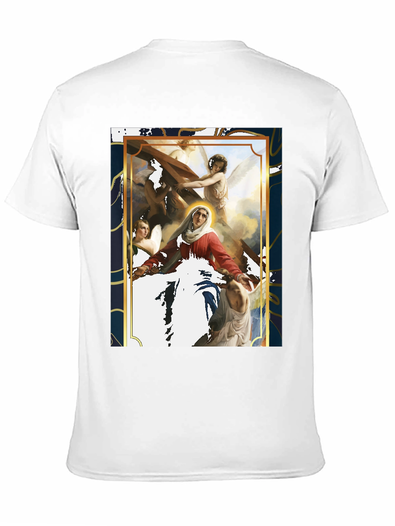 Black Religious Art Graphic Tee - Black Cotton Blend view 11