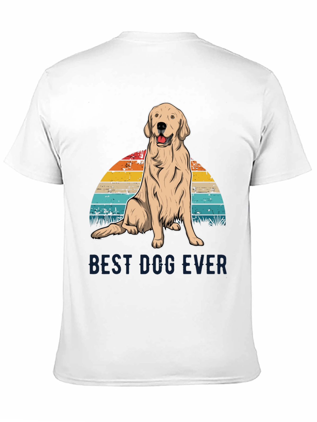 Black Best Dog Ever Graphic Tee - Golden Retriever Sunset T-Shirt view 11