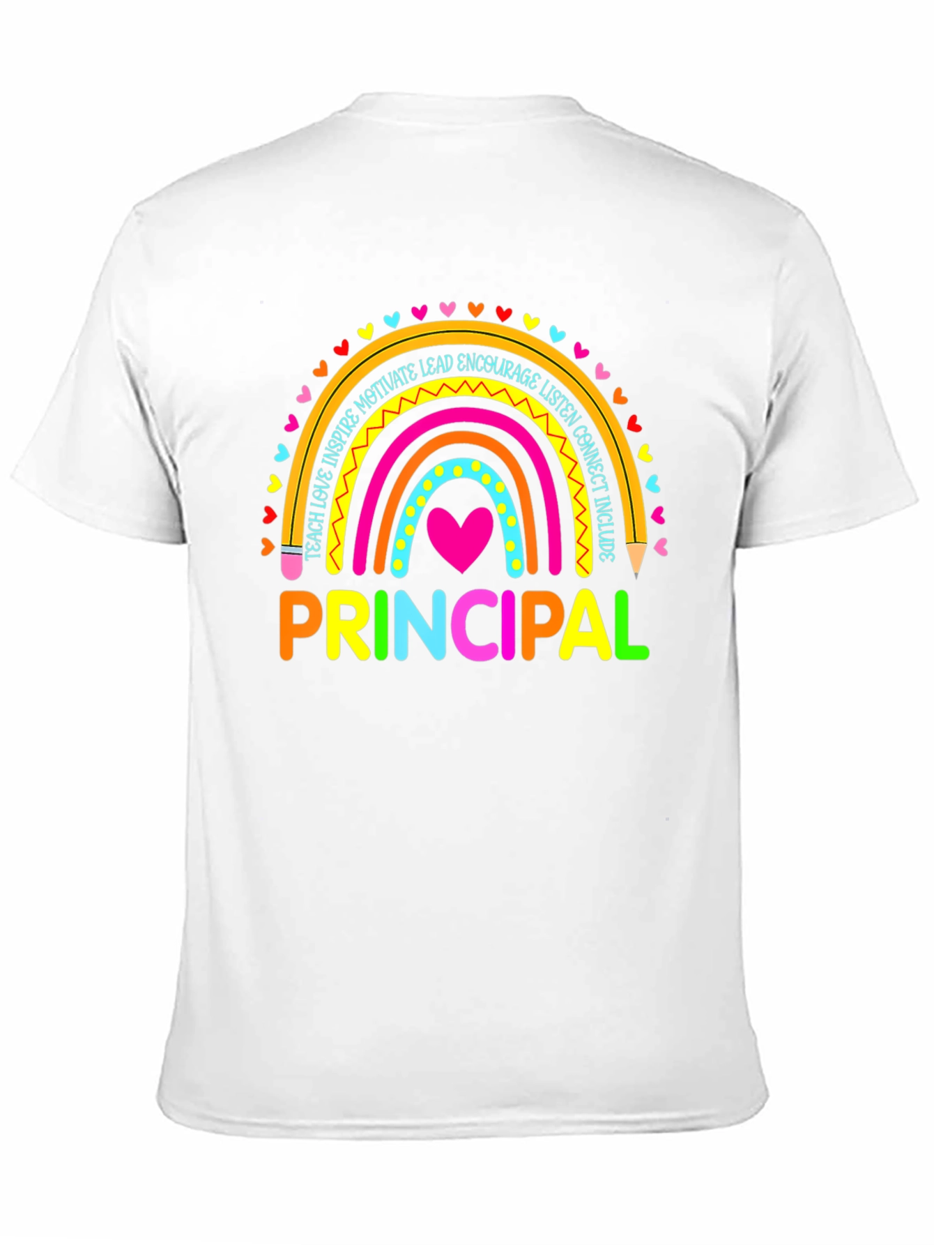 Black Principal Rainbow T-Shirt - Teacher Appreciation view 11